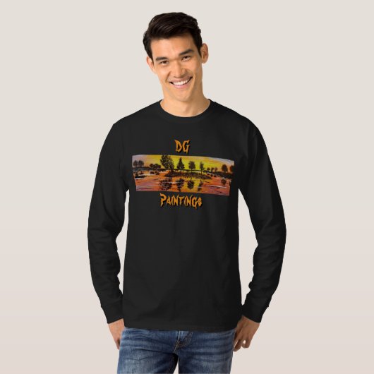 DG Paintings Sunset reflections long sleeve (2) Tシャツ (正面フル)