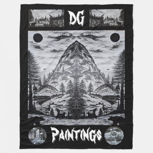 DG Paintings Wild Mountain Blanket フリースブランケット (正面)