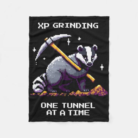Dger Tunnel Pixel Gamer Style  フリースブランケット (正面)