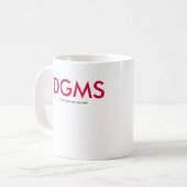DGMSは=私を始められて得ません コーヒーマグカップ (正面左)