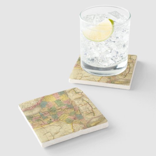 DHのぎざぎざによるニューヨーク州 ストーンコースター (横)