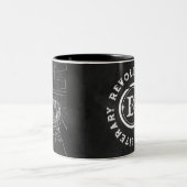 DHロゴ反乱小説:コーヒーマグ11oz ツートーンマグカップ (中央)