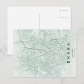 Dhaka Bangladesh Map Minimal Postcard ポストカード (正面/裏面)