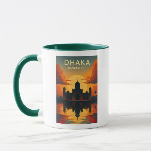 Dhaka Mausoleum Sunset – Digital Art Design Poster マグカップ (左)