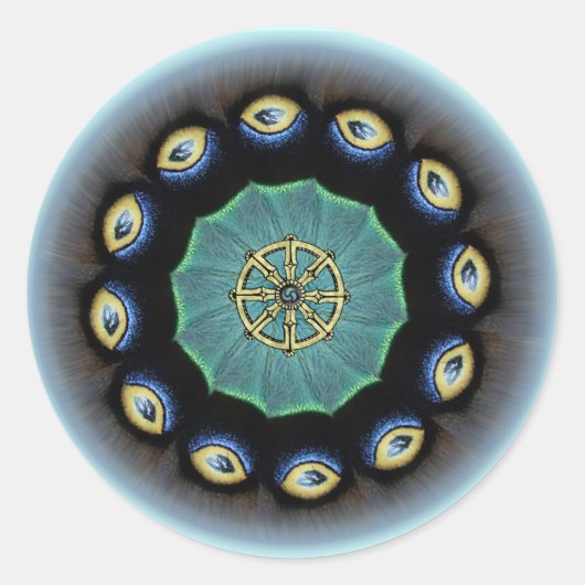 Dharmaの車輪のMothwingのステッカー ラウンドシール (正面)