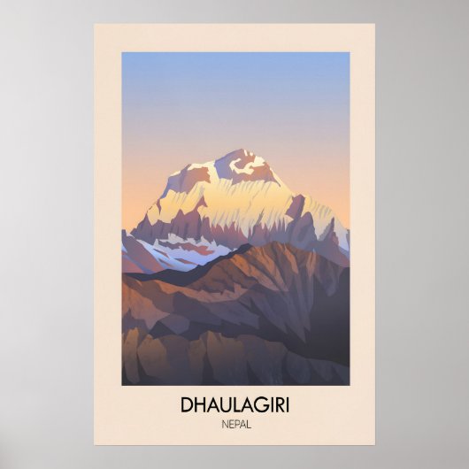 Dhaulagiri Nepal Travel Poster ポスター (正面)