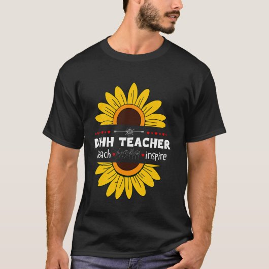 DHH先生ろう者とASL聴覚懸命先生 Tシャツ (正面)