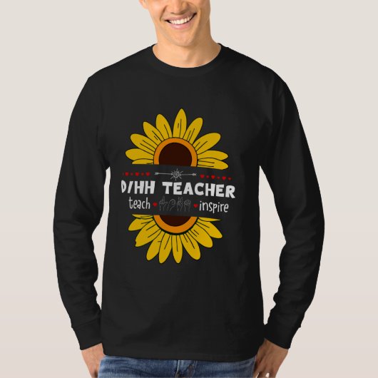 DHH先生ろう者とASL聴覚懸命先生 Tシャツ (正面)