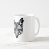 Dhole Head Black & White Tシャツ コーヒーマグカップ (正面右)