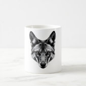 Dhole Head Black & White Tシャツ コーヒーマグカップ (中央)