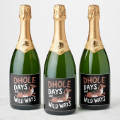 Dhole Lover Wildlife Canid Asiatic Wild Dog スパークリングワインラベル (ボトル)