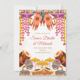 Dholki invitations Digital Mehndi invite, Digital 招待状
