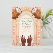 Dholki invites Mehndi invitations, Mehendi cards 招待状 (スタンド正面)