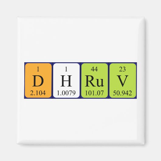Dhruv周期表名磁石 マグネット (正面)