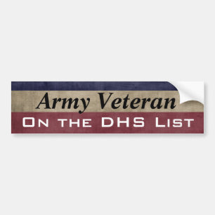 DHSのリストのカスタムの軍隊の退役軍人 バンパーステッカー