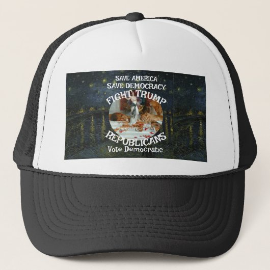 DHS CBP JESUS VS TRUMP CAGE FIGHT CANNIBAL FBI ICE キャップ (正面)