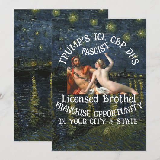 DHS FBI CBP トランプ 核シェルター マスターベイターX 招待状 (正面/裏面)
