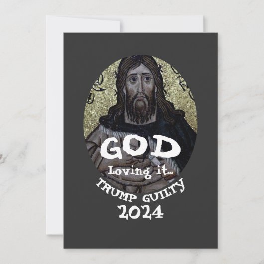 DHS FBI CBP God Jesus Loves Trump Christian USA 3 招待状 (正面)
