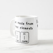 Di定期テーブル名(mug 3) コーヒーマグカップ (正面左)
