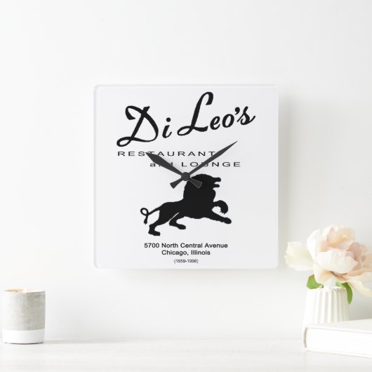 Di Leo's Restaurant，シカゴ， IL スクエア壁時計 (ホーム)