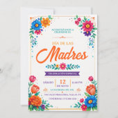 Día de las Madres | ラテン風フラワーモチーフ 招待状 (正面)