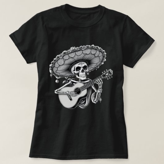 dia de los dayo muertos、メキシコハロウィーンtシャツ tシャツ (デザイン正面)