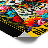 Dia De Los Meowtos Sugar Skull Cat Gift  ポスター (角)