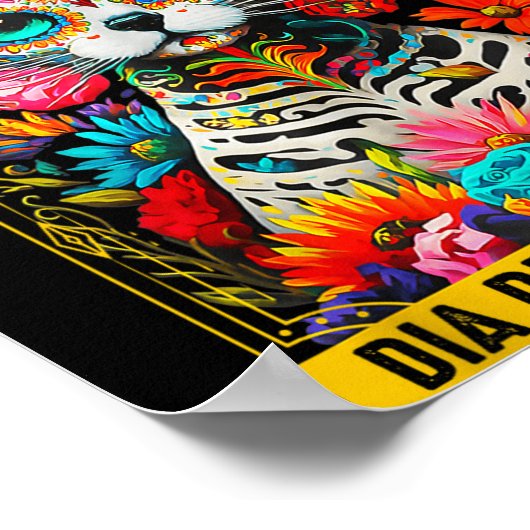 Dia De Los Meowtos Sugar Skull Cat Gift ポスター (角)