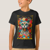 Dia De Los Meowtos Sugar Skull Cat Gift Tシャツ (正面)
