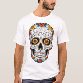 Dia de los muertes skull. Mexican Day of the Dead Tシャツ (正面)