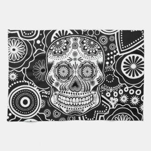 Dia De Los Muertes Sugarのスカル キッチンタオル