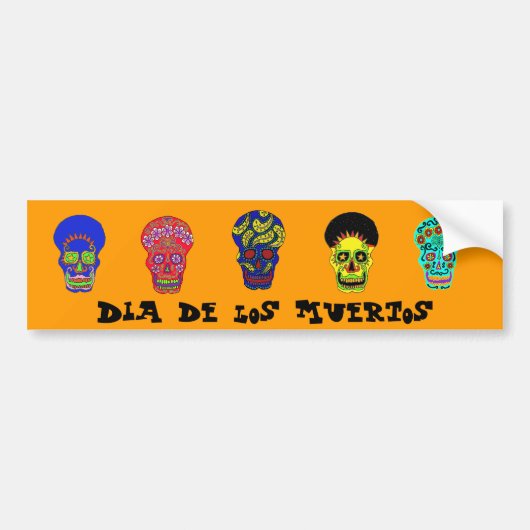 Dia de los Muertosのスカル バンパーステッカー (正面)