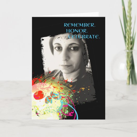 dia de los muertosの記念のお祝い: ハイファイ サンキューカード (正面)