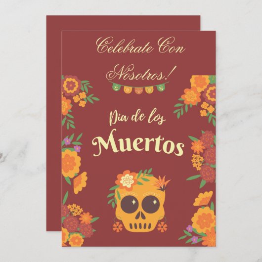 DIA DE LOS MUERTOSへの招待 招待状 (正面/裏面)