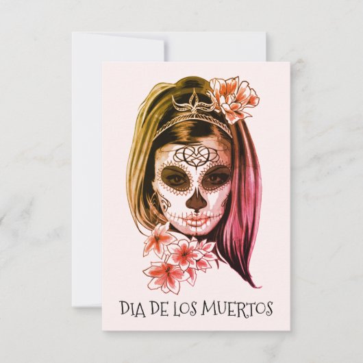 Dia De Los Muertosまたは死んだパーティーの日 招待状 (正面)