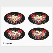 Dia de los Muertosオーバルステッカー 楕円形シール (シート)