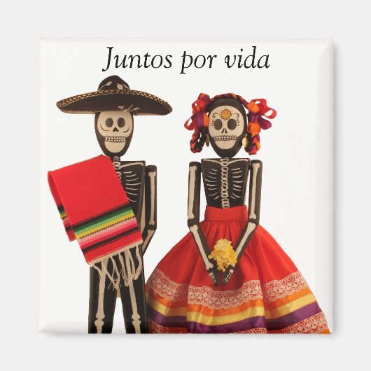 Dia de los Muertosカップルマグネット マグネット (正面)