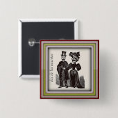 Dia de los Muertosカップル結婚したボタン 缶バッジ (正面&裏面)