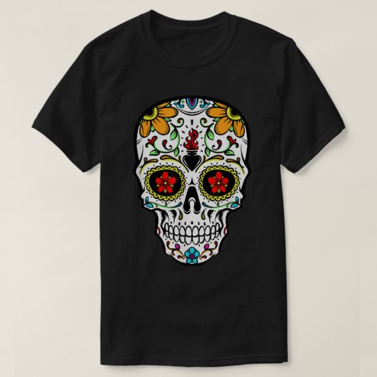 Dia de Los MuertosコスチュームシュガースカルシャツメンズW Tシャツ (デザイン正面)