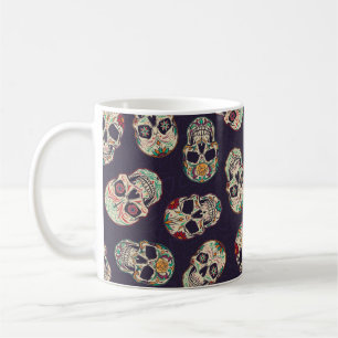 Dia de los muertosシームレスパターンとsugar sku コーヒーマグカップ