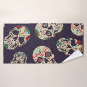 Dia de los muertosシームレスパターンとsugar sku バスタオル (バスタオル)