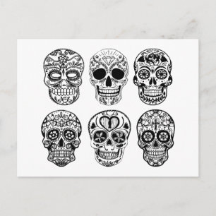 Dia de los Muertosスカル(Day of the Dead) ポストカード