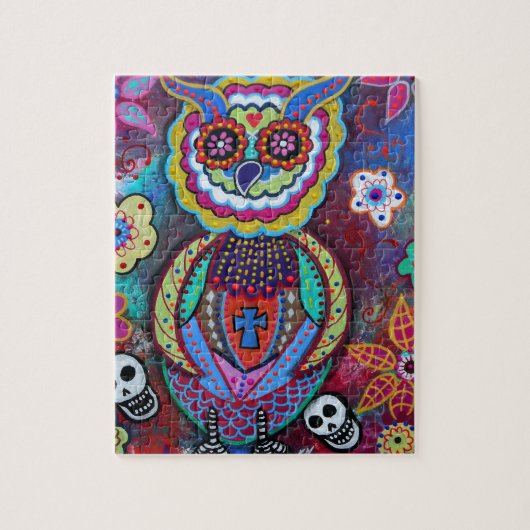 DIA DE LOS MUERTOSタラベラの賢いフクロウ ジグソーパズル (縦)