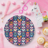 Dia de Los Muertosハロウィーンパターンペーパープレート ペーパープレート (パーティー)