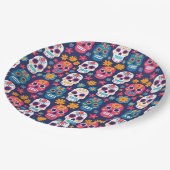Dia de Los Muertosハロウィーンパターンペーパープレート ペーパープレート (アングル)