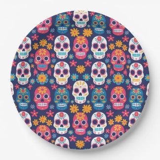 Dia de Los Muertosハロウィーンパターンペーパープレート ペーパープレート