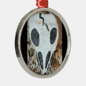 Dia de los Muertosブラック/ホワイト色彩の鮮やかスカル メタルオーナメント (右)