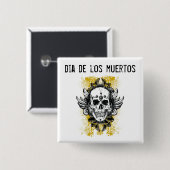 Dia de los muertosボタン 缶バッジ (正面&裏面)