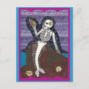 Dia de Los Muertosマーメイドポストカード ポストカード