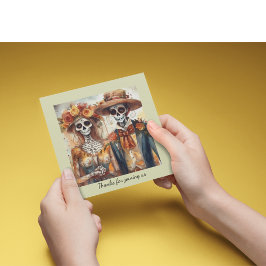 Dia de los Muertos水色結婚のカップル 招待状